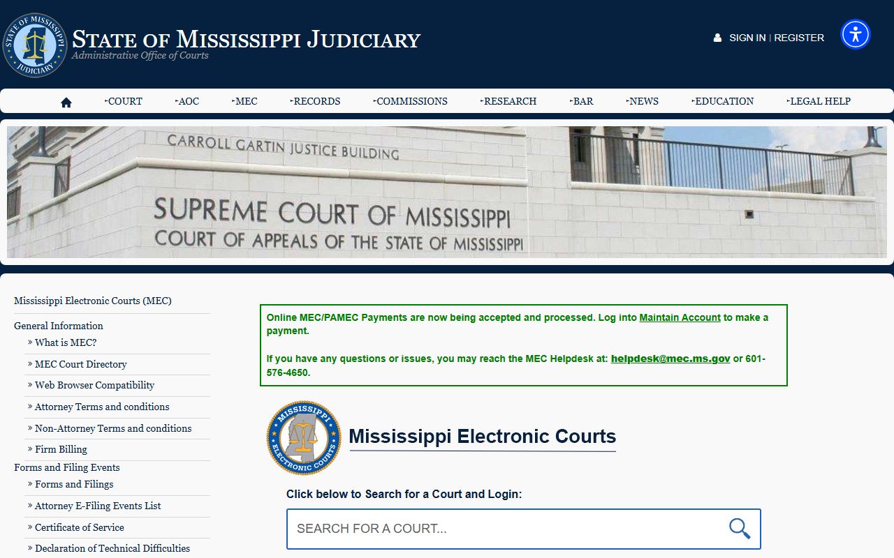 Franklin County court records after arrest Mississippi Electronic Courts portal