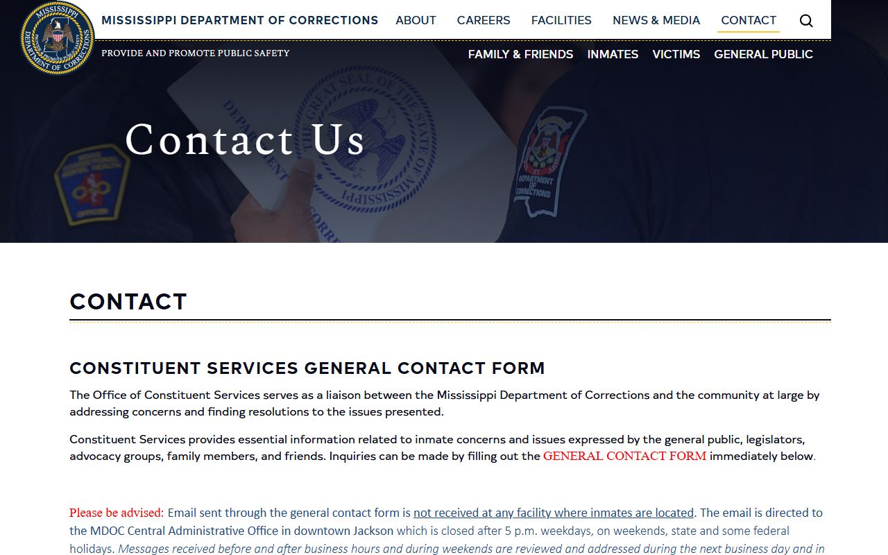 MDOC records contact for Jefferson/Franklin County Correctional Facility inmate records