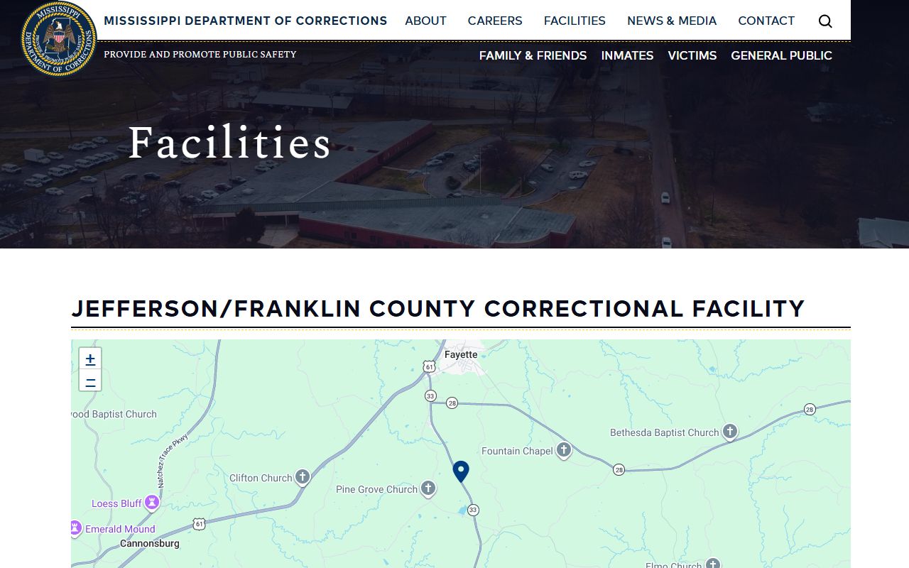 Jefferson/Franklin County Correctional Facility inmate lookup source page